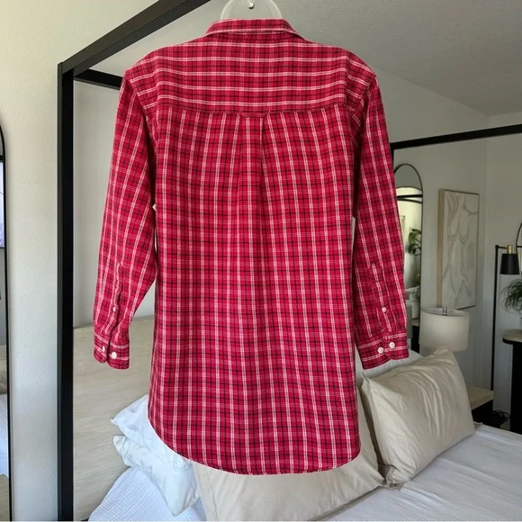 Disney 101 Dalmatians 100% Cotton Adorable Embroidered Red Flannel, Size M - Picture 3 of 9